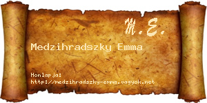 Medzihradszky Emma névjegykártya